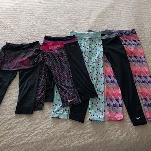 Girls S 7-8 Nike pro, Champion, and GymGo pants
